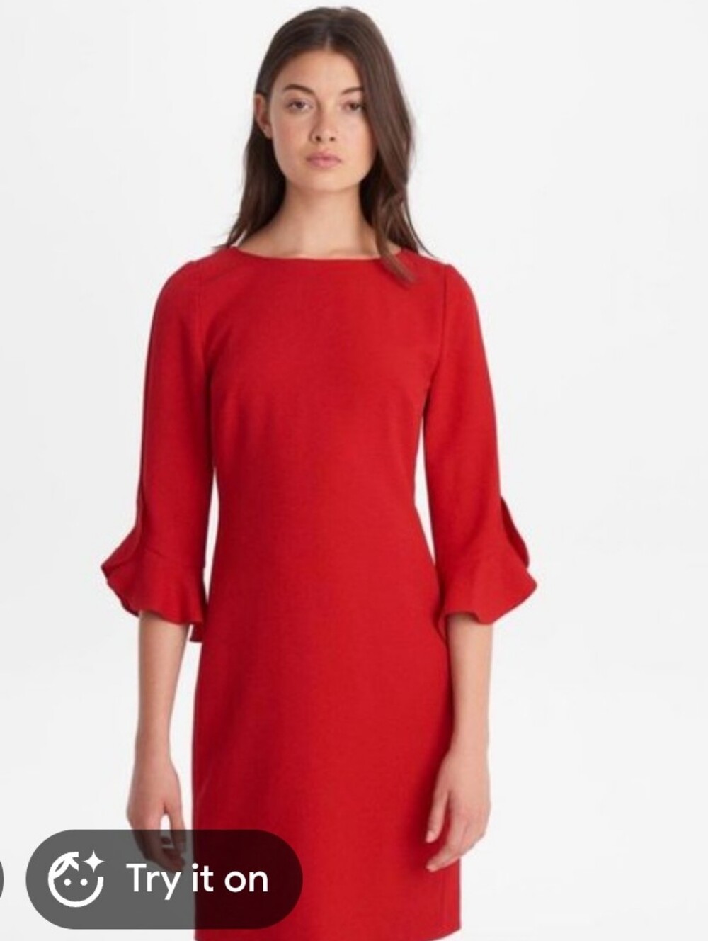Karl Lagerfeld Red Fitted Knee-Length Dress
